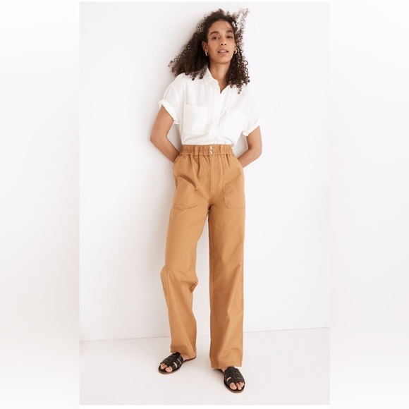 Madewell Pants - Madewell Cotton Ripstop Pull-On Straight Cargo Pants